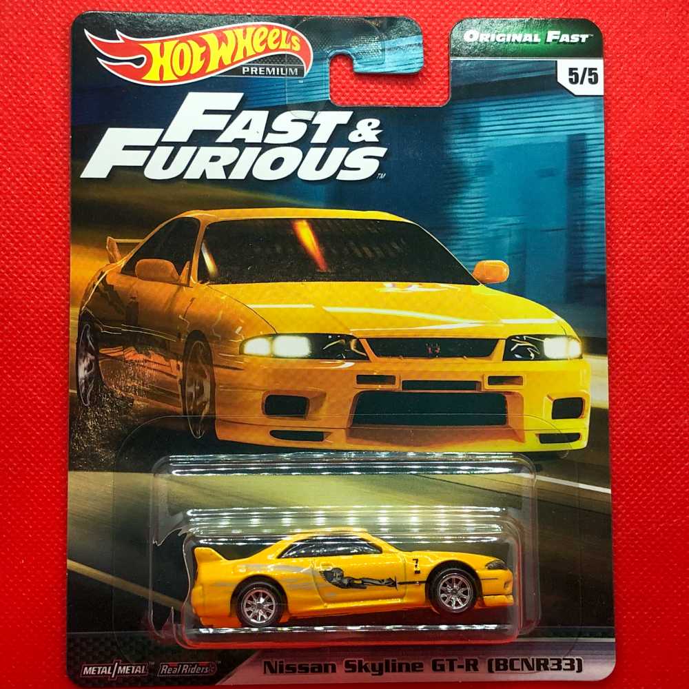 Hot Wheels Fast & Furious - Nissan Skyline GT-R BCNR33 | Modellino Die-cast Scala 1:64, Lunghezza 7 Cm, HRW51